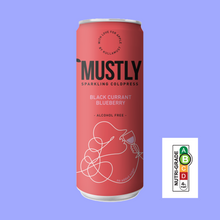 Load image into Gallery viewer, * 10% OFF * MUSTLY Black Currant & Blueberry Sparkling Apple Juice - 330ml