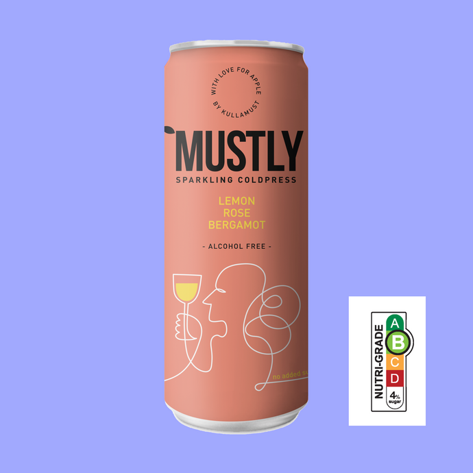 MUSTLY Lemon, Rose & Bergamot Sparkling Apple Juice - 330ml