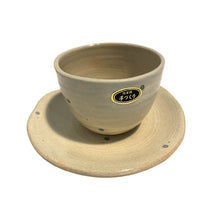 Load image into Gallery viewer, Shigaraki Coffee Cup &amp; Saucer (White with Blue Spots)
